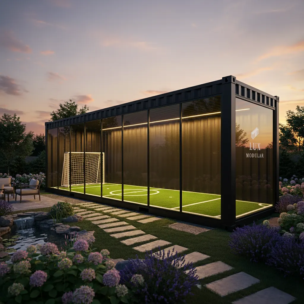 Exterior view of The 90 Box at dusk.