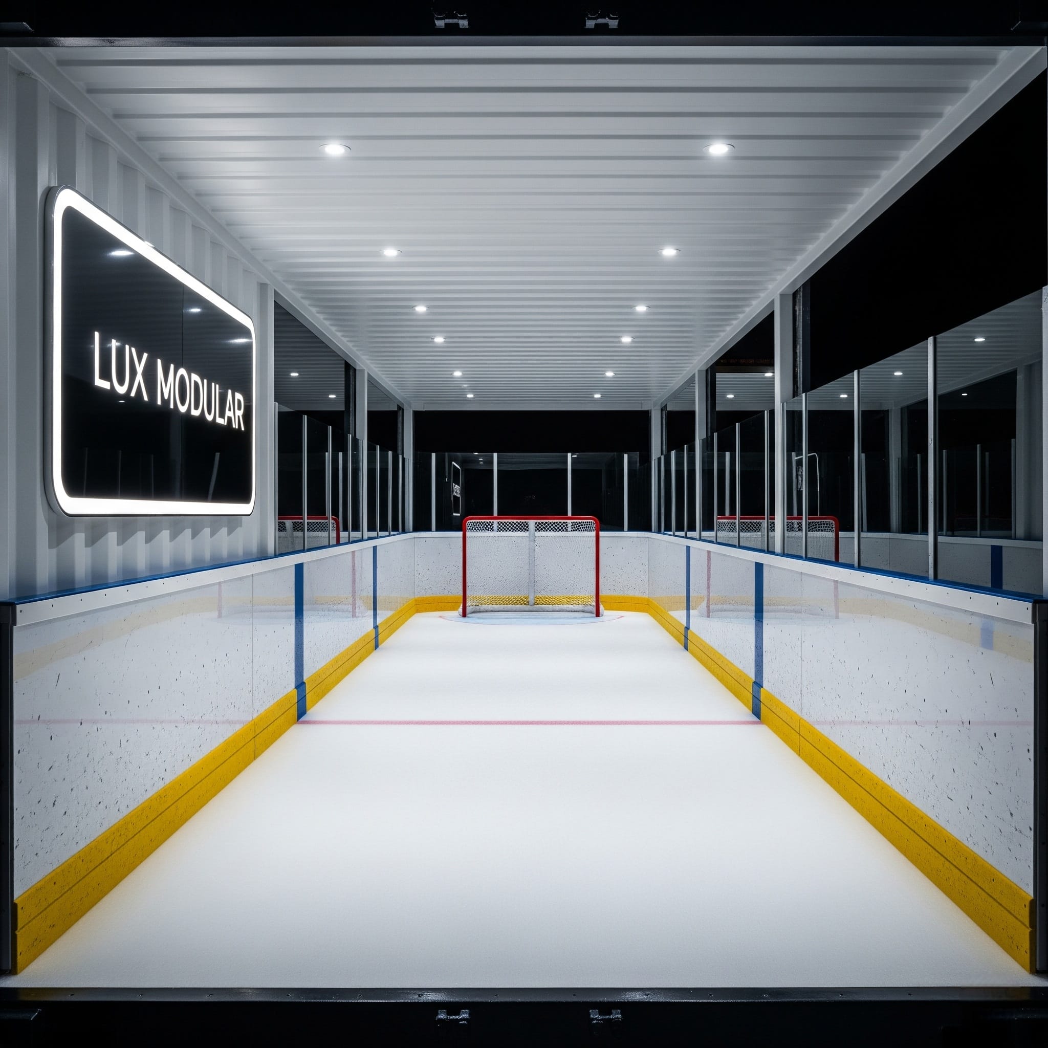 Detailed shot of the synthetic ice.