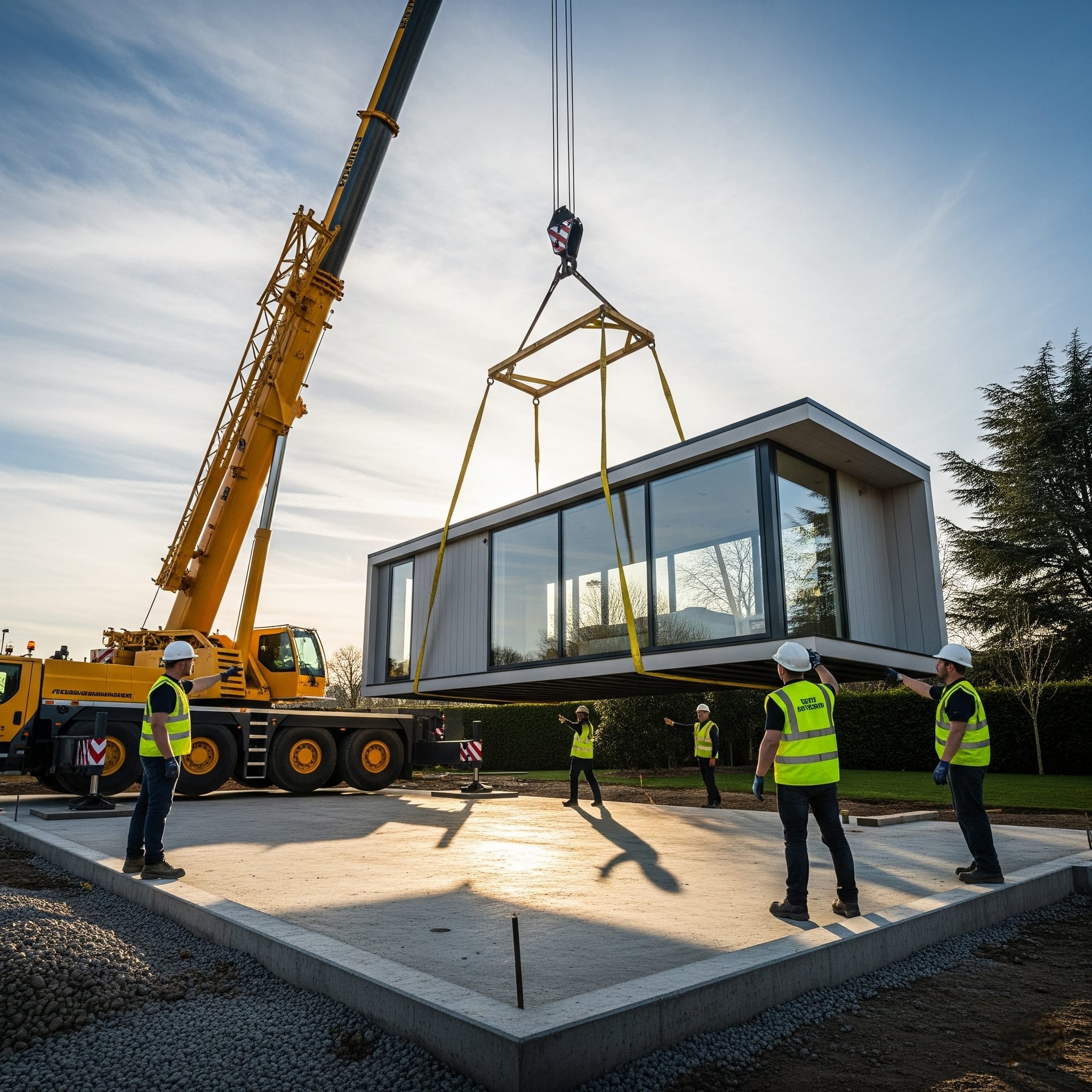 Delivery and installation of a turnkey backyard fitness pod in Parkland County.