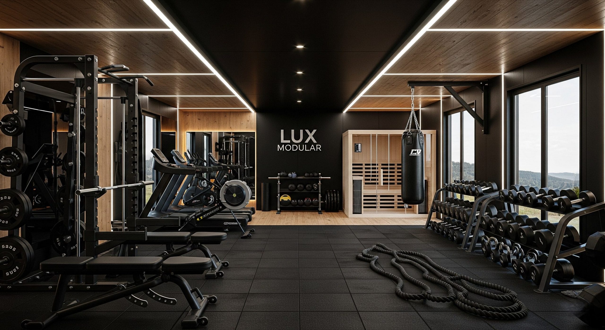 Close-up of premium free weights and equipment.