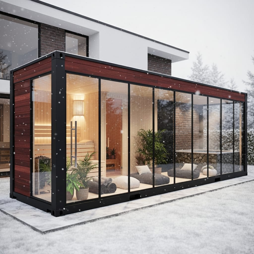 Oasis Pod Exterior with Pool